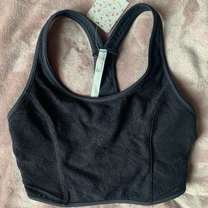 FREE PEOPLE Black Cropped Workout Top/Bralette